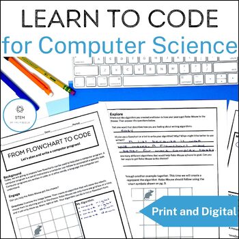 Preview of Computer Coding Worksheets for Middle School Computer Science and Hour of Code