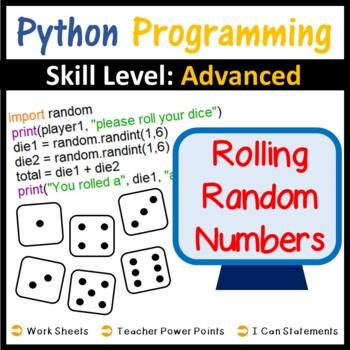 Preview of Computer Coding in Python - Random Numbers - IB Computer Science Worksheets