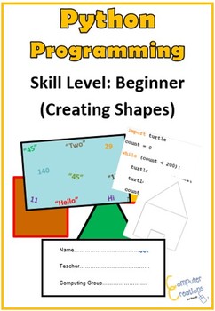 Preview of Computer Coding in Python WorkBook - Creating Shapes - Computer Science