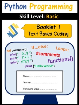 Preview of Computer Coding in Python Worksheets | Computer Science Text Based Coding