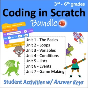 Preview of Computer Coding in Scratch: 7 Units w/ Activities (3rd-6th)