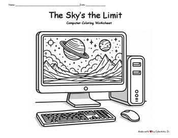 Preview of Computer Coloring Page - Motivation - The Sky's the Limit PDF