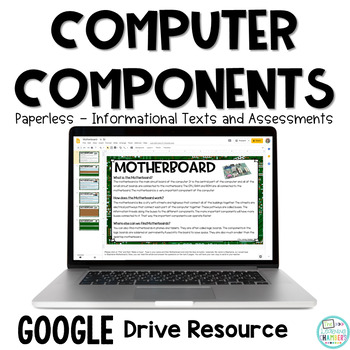 Preview of Computer Components: Distance Learning Close Reads and Self-Grading Assessments