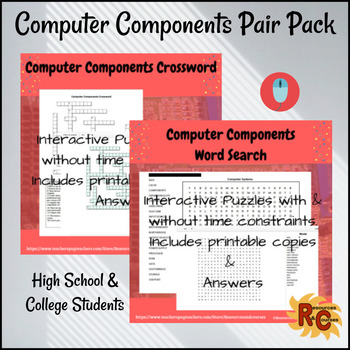 Preview of Computer Components Interactive & Printable Puzzle Pair Pack 8th-12th Graders