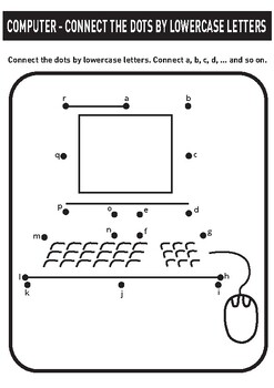 Computer - Connect the Dots by Lowercase Letters (Back to School)