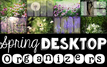 Preview of Computer Desktop Organizers - Spring - Editable
