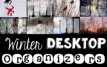 Preview of Computer Desktop Organizers - Winter - Editable