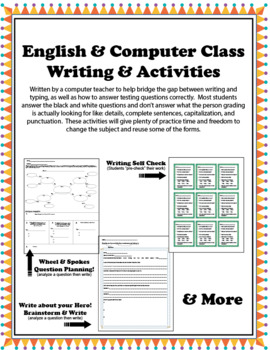 Preview of Computer/English Writing Pack & Test Prep