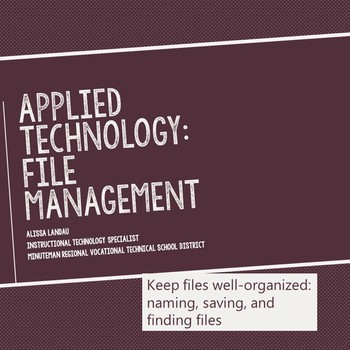 Preview of Computer File and Folder Management