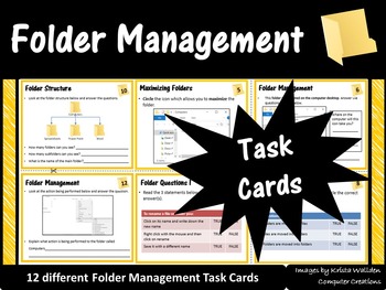 Preview of Technology Computer Folder Management Organisation Task Cards