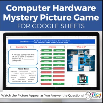 Preview of Computer Hardware Mystery Picture Review Game