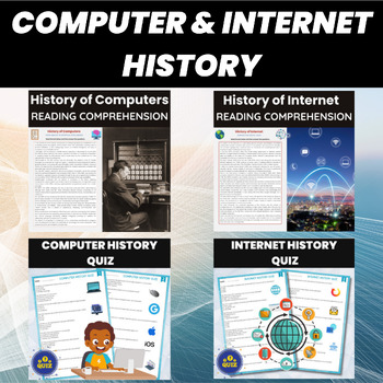 Preview of Computer History and Internet History Reading Comprehension and Quiz Bundle