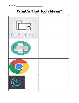 Preview of Computer Icon Recognition Worksheet