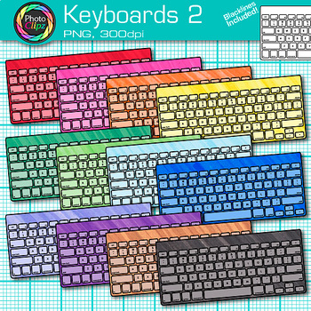 Preview of Computer Keyboard Clipart: Colorful Rainbow Classroom Clip Art Transparent PNG
