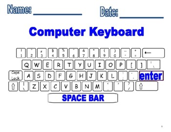 Preview of Computer Keyboard Printout and fill in missing keys worksheets!