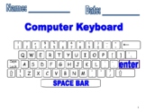Computer Keyboard Printout and fill in missing keys worksheets!