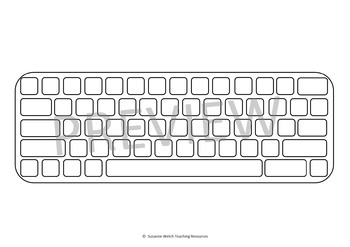 Computer Keyboard Template by Suzanne Welch Teaching Resources | TpT