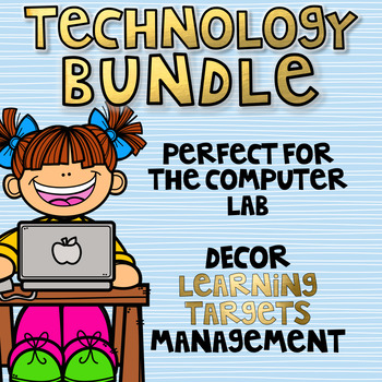 Preview of Computer Lab Bundle - I Can Statements and Decor