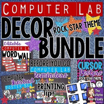 Preview of Computer Lab Decor BUNDLE - Rock Star