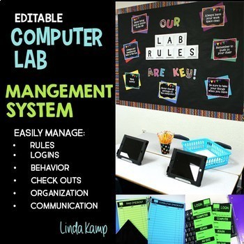 Preview of Computer Lab Rules, Posters, Editable Forms, Classroom Decor BUNDLE