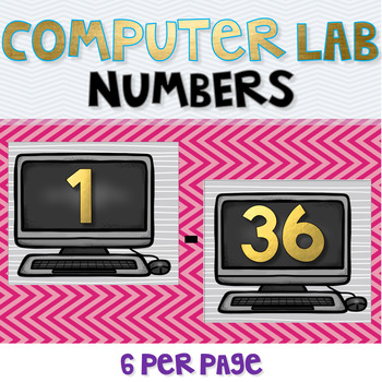 Preview of Computer Lab Number Labels