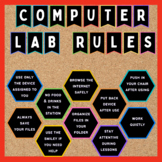 Computer Lab Rules Posters, Editable, with Freebies
