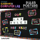 Computer Lab Rules Editable Posters & Bulletin Board Display