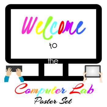 Preview of Computer Lab Rules Poster Set - Computer Theme