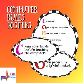 C.O.M.P.U.T.E.R. - Rules for Using the Computer by Lab Llama | TPT