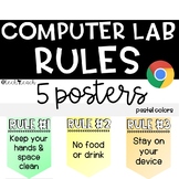 Computer Lab Rules Posters - Pastel Colors