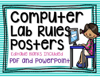 Preview of Computer Lab Rules : With Editable Pages