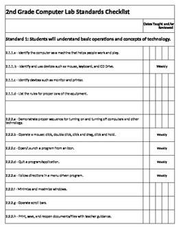 Preview of Computer Lab Standards Checklist
