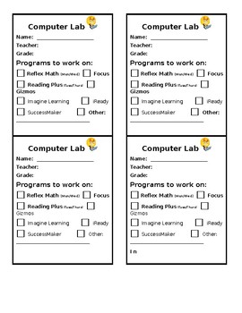Preview of Computer Lab Task Cards