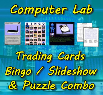 Preview of Computer Lab Trading Cards, Bingo/Slideshow and Puzzle Combo