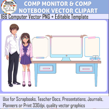 Preview of Computer Laptop Clipart, Computer Monitor Clipart, Computer Icon Clipart