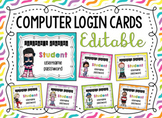 Computer Login Cards {Editable}