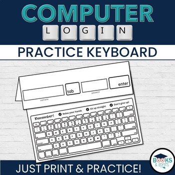 Preview of Computer Login Practice Keyboard - Printable Typing Activity Kindergarten