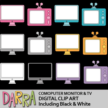 Preview of Computer Monitor and TV clip art - Electronic Television clipart