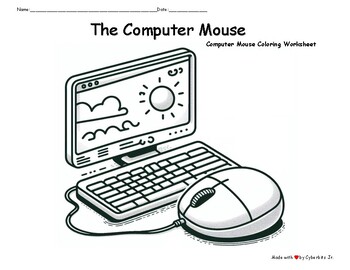 Preview of Computer Mouse Coloring Page - Learning the Mouse -  Printable PDF