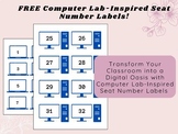 Computer Number Seat Labels - Computer Room/ICT Lab - 32 L