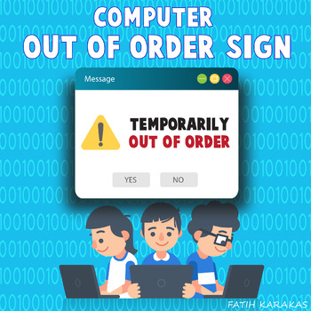 Preview of Computer Out of Order Sign