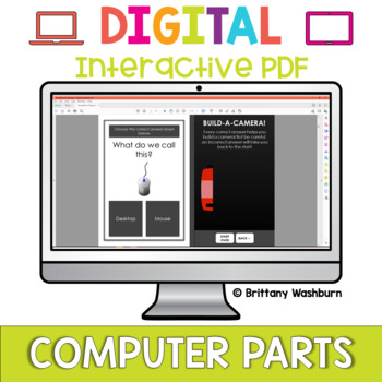 Preview of Computer Parts Camera Theme Interactive PDF FREEBIE