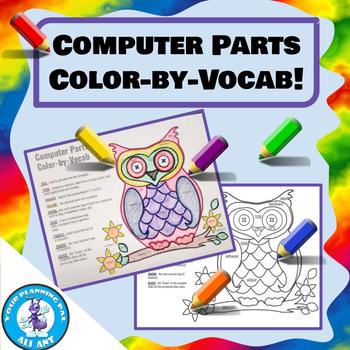 Preview of Computer Parts Color-by-Vocab