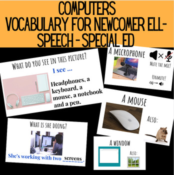 Preview of Computer Parts & Internet Vocabulary Google™ Lesson | Beginner ESOL | Speech