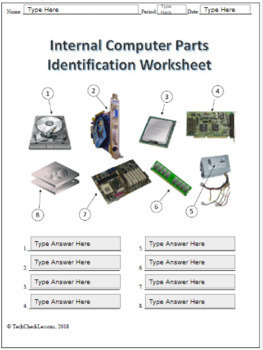 computer parts labeling activity 6 worksheets for google slides