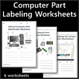 Computer Parts Labeling Activity - 6 Worksheets for Google Slides