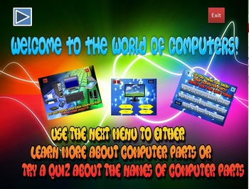 Preview of Computer Parts Lesson and Quiz