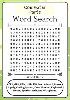 Computer Parts Word Search - WordMint