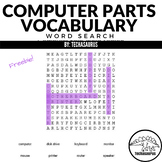End of Year Computer Parts Vocabulary Word Search Computer