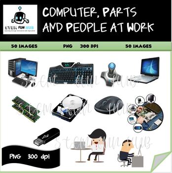 Preview of Computer, Parts and People on Computer Clip Art